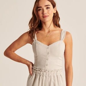 Wide strap cream tank